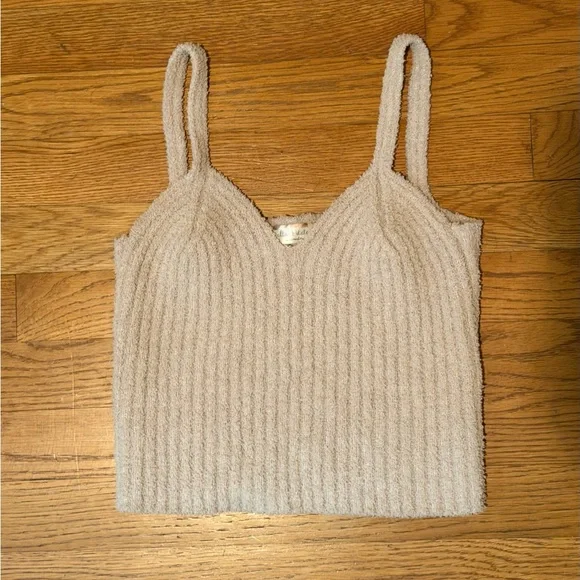 Altar'd State Beige Ribbed V-Neck Knit Tank - Picture 2 of 6